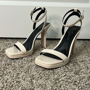 Nude Strappy Heels - sz 7.5 NWOT